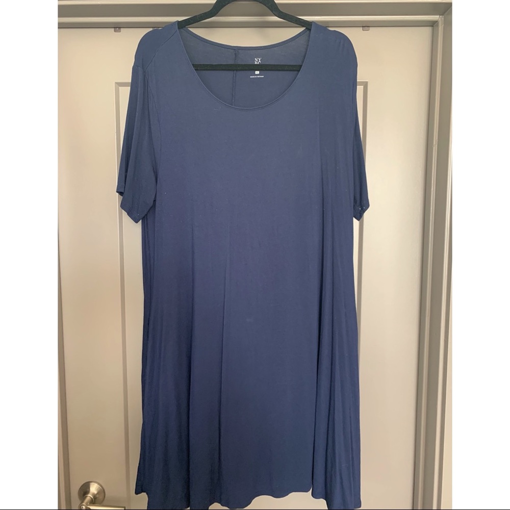 New York & Company Navy blue T-shirt Dress w/ pockets